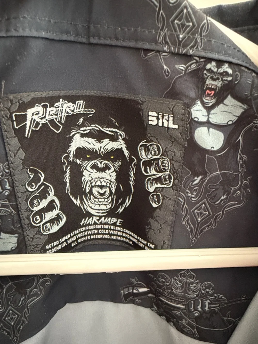 Retro Rifle Harambe Button Down - Picture 2 of 3